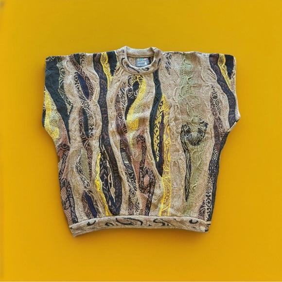 Rare Vintage Early 90s 100% Authentic Coogi Sweater Wool Multicolor Sz L NWOT 🔥 - Picture 2 of 10
